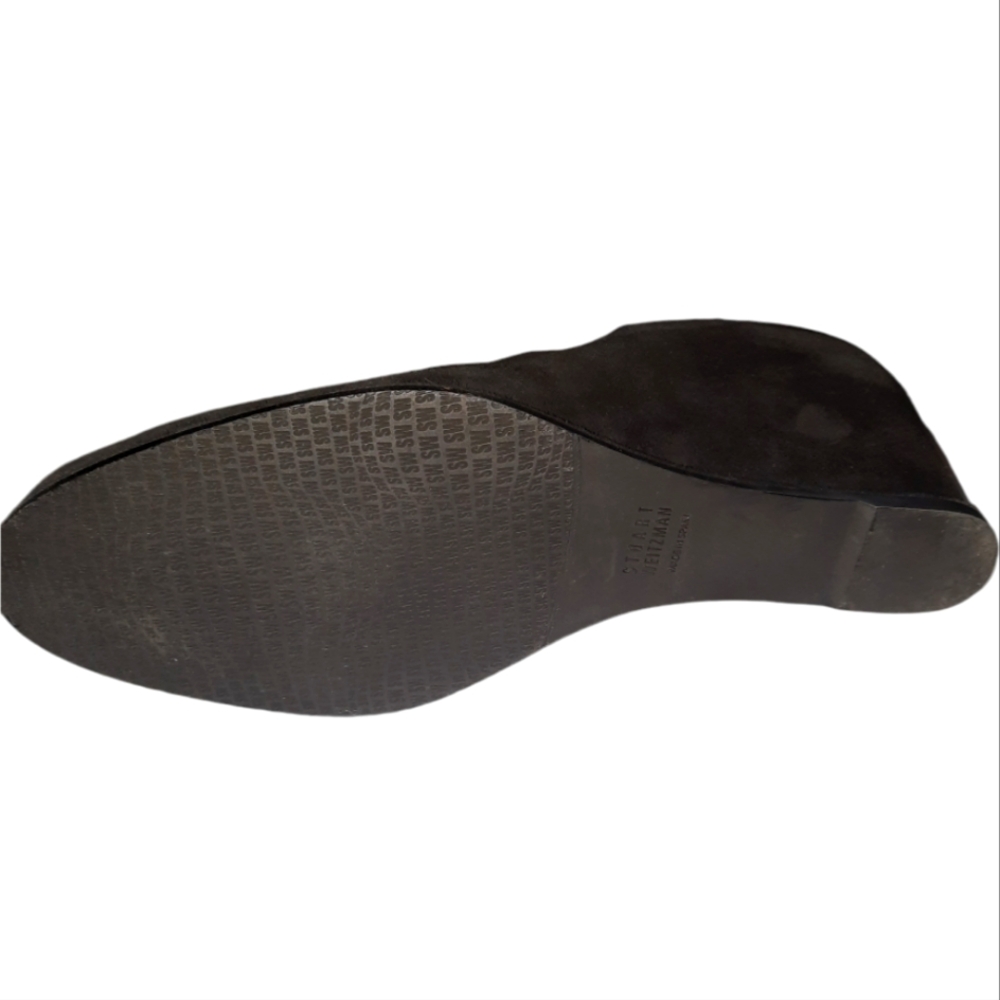 STUART WEITZMAN Hidden Wedge Bootie Stretch Suede Ankle Boot Heeled 9.5 N - Picture 7 of 11